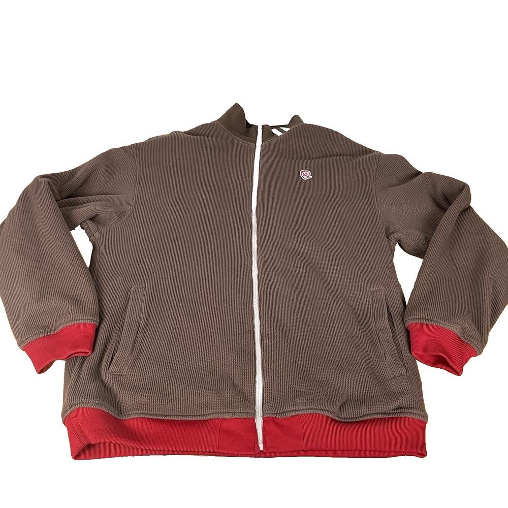 Rocawear Reversible Track Jacket Mens Large Red Brown Colorblock Y2K Hip Hop L - Picture 4 of 16